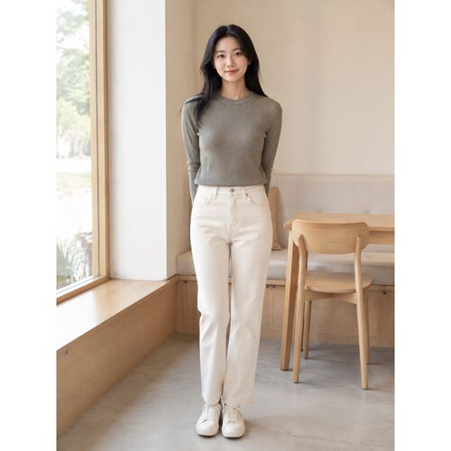 Levi’s李维斯春秋女士修身圆领长袖毛针织衫008R5-0000