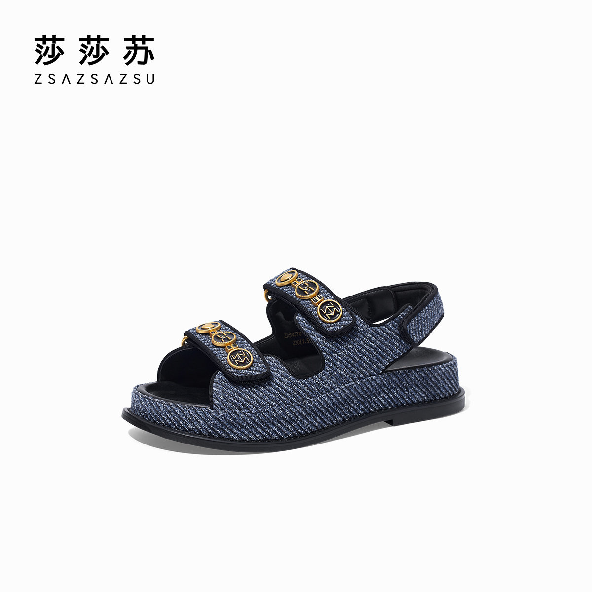 [幸运币]莎莎苏2024春厚底法式凉鞋女外穿夏季沙滩凉鞋ZA54370-40