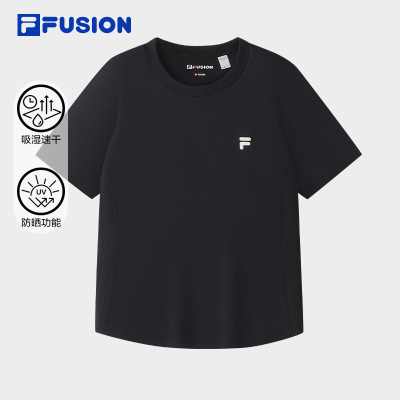 FILA FUSION 斐乐女针织短袖衫2026秋新款速干防晒T恤T11W631104F
