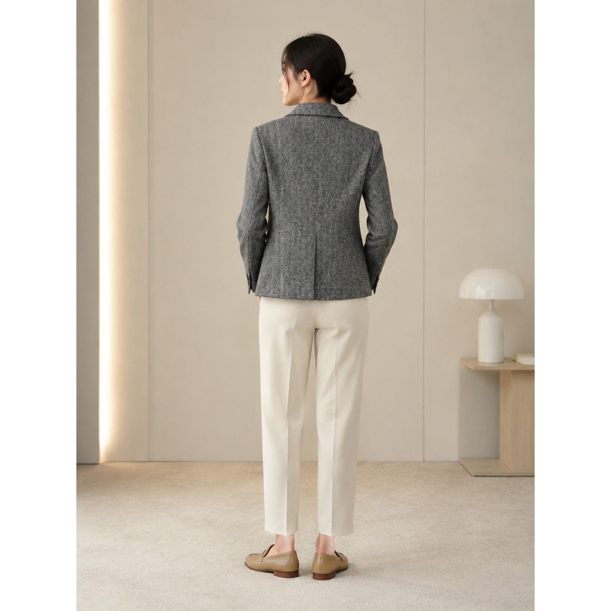 PRICH秋季女士通勤干练人字纹西装外套PRJKG8933E