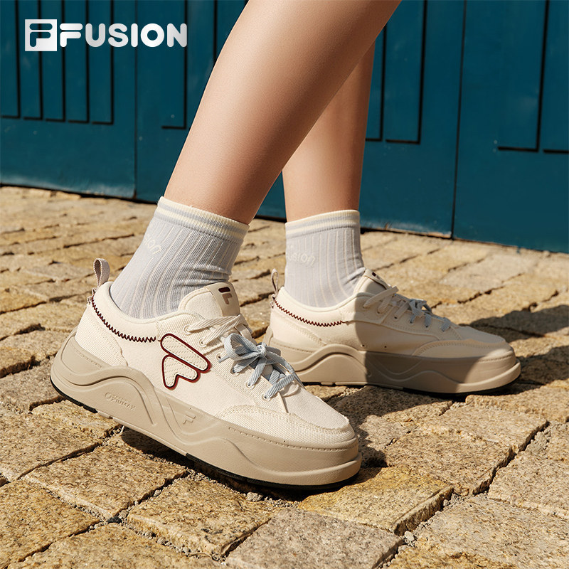 FILA FUSION 斐乐潮牌厚底帆布鞋2026夏季新款情侣T12W622923F