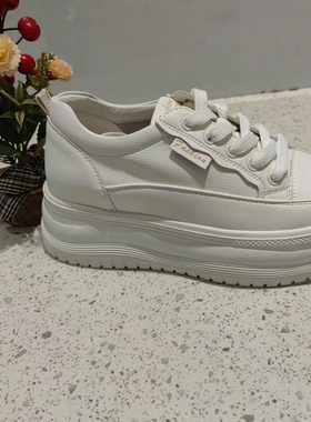 珂卡芙2024年增高小白鞋新款小个子厚底女鞋1431A1781