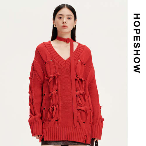 HOPESHOW红袖针织衫89126010127