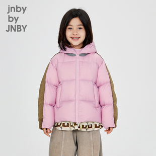 江南布衣童装 拼接羽绒服保暖宽松休闲冬男女童儿童1O0C12180 短款