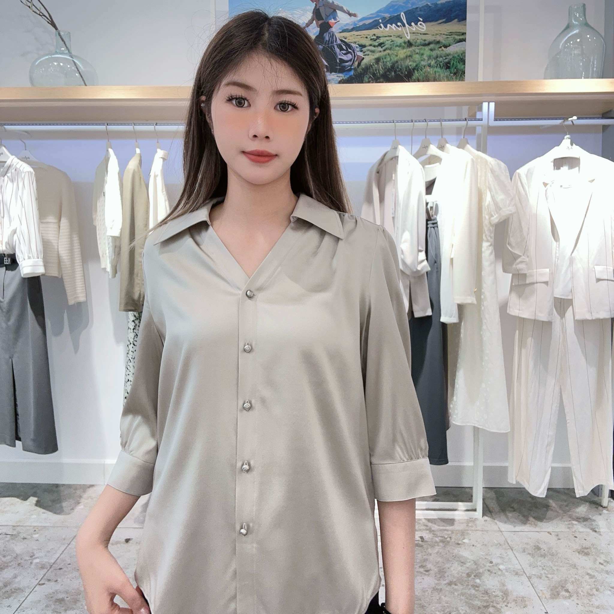 伊芙丽 女士简约优雅衬衫1F4120902Q