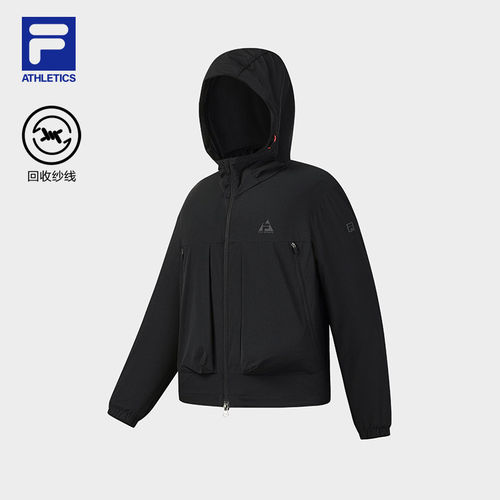 FILA 斐乐官方女士梭织外套2026夏新简约宽松连帽上衣A11W627702F