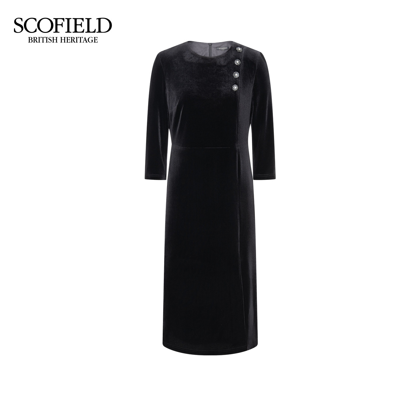 Scofield女装 时尚七分袖连衣裙