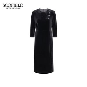 Scofield女装 时尚七分袖连衣裙