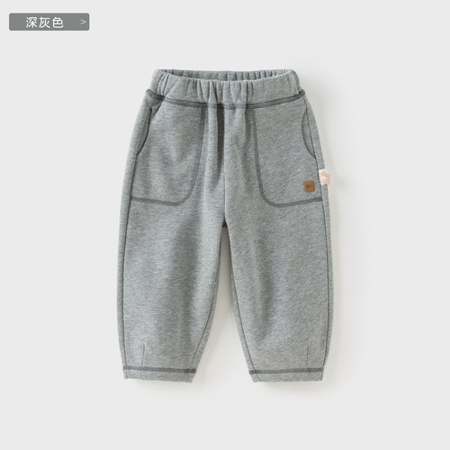 戴维贝拉儿童加绒卫裤2025秋冬款男童女童童装裤子DB4253912