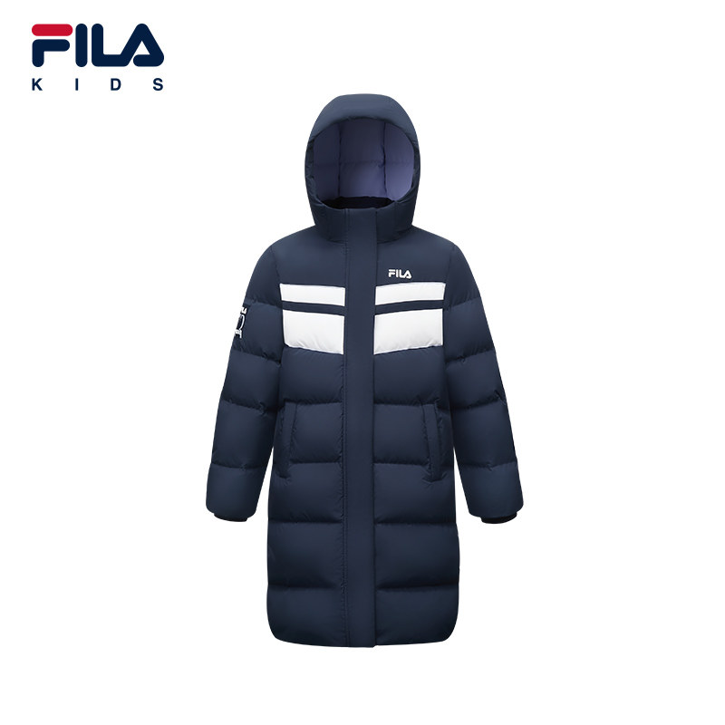 FILA KIDS斐乐童装女大童羽绒服2025冬新款长款外套K12G541913