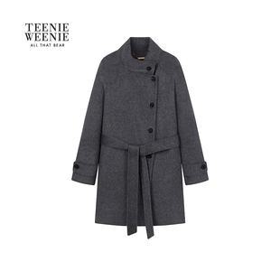 轻绒智型通勤大衣TeenieWeenie小熊秋冬羊驼毛呢大衣TTJW254TW1A