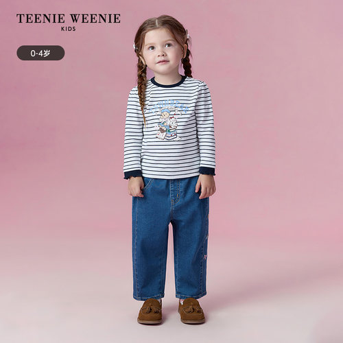 TeenieWeenie Kids小熊童装 女宝宝可爱 牛仔长裤