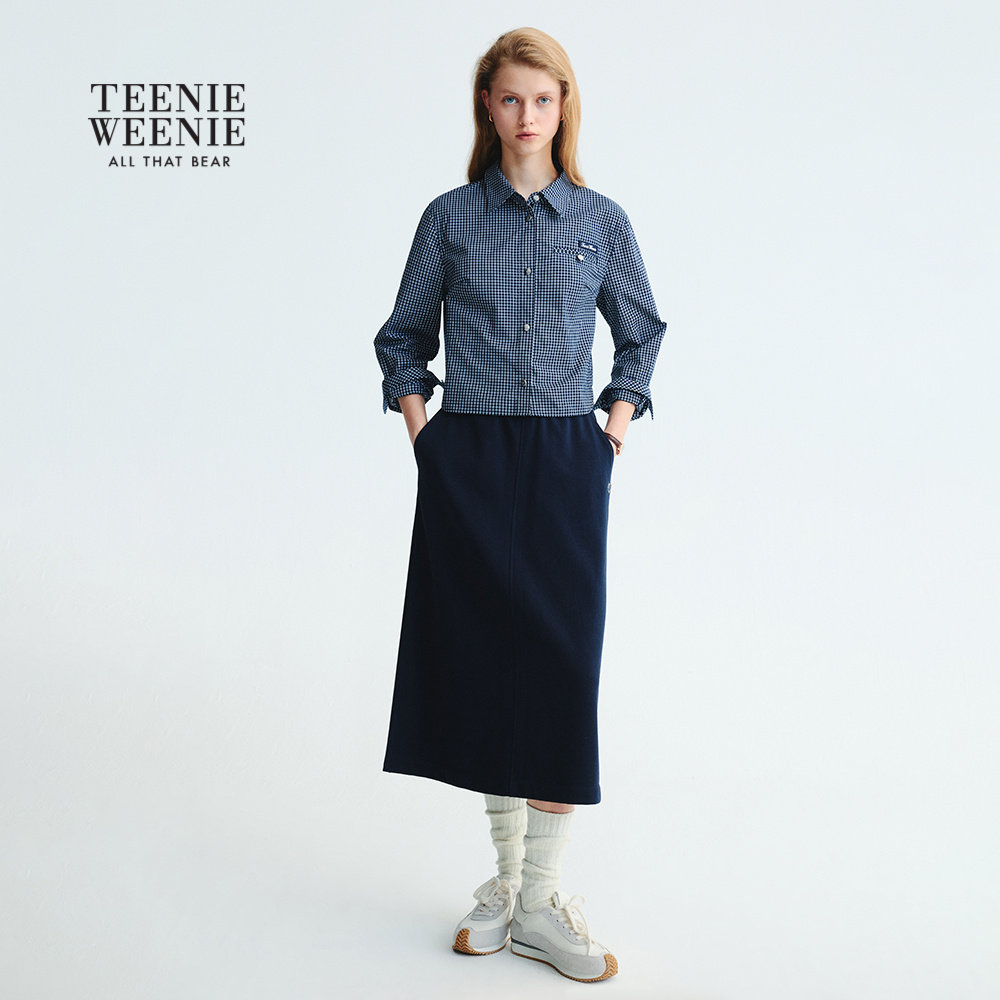 TeenieWeenie小熊女装半身裙2025秋季松弛感舒适中长款半裙