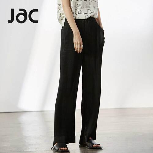 JAC女装压褶直筒裤 松紧腰设计休闲裤子HX02297