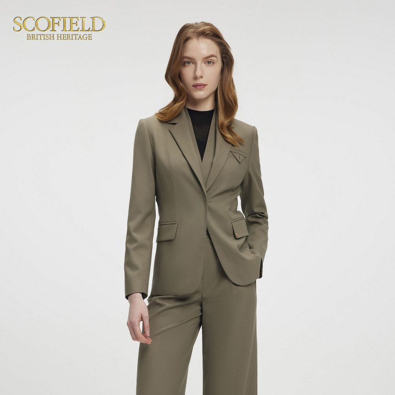 Scofield女装干练都市系带西装外套设计感上衣外套2025春季