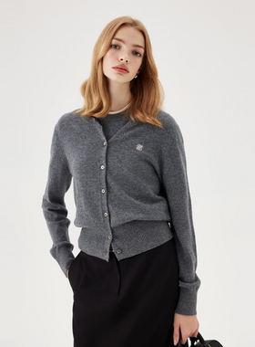 Eland衣恋针织开衫女保暖毛衣秋冬款EECKE4TE03