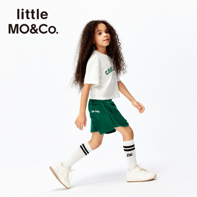 little moco童装 女童短袖T恤休闲短裤套装
