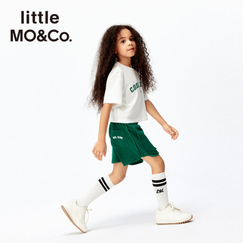 little moco童装 女童短袖T恤休闲短裤套装