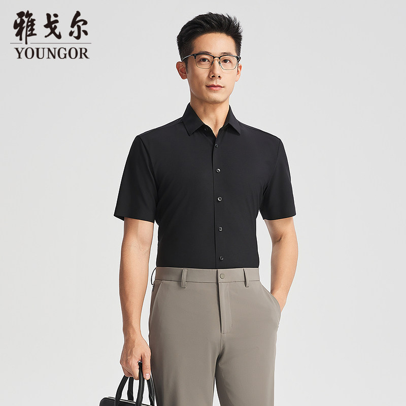 雅戈尔男士 休闲短袖衬衫