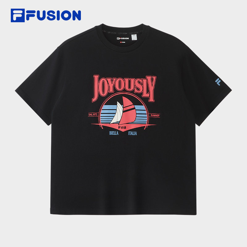 FILA FUSION 斐乐潮牌男子针织短袖衫2026夏季新款T恤T11M622107F
