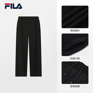 休闲直筒裤 FILA 新款 2025冬季 F11W543605F 斐乐官方女士针织长裤