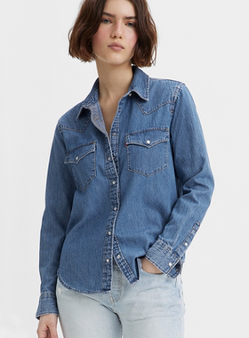 Levi's李维斯秋季女士牛仔衬衫简约舒适时尚潮流上衣86832-0018