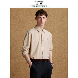 TeenieWeenie2024冬翻领纯色通勤衬衣TNYW244VB1A
