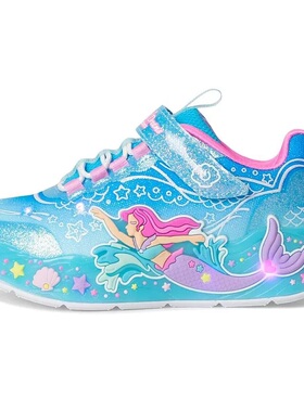 null-冬-SKECHERS GIRLS 魔术贴闪灯休闲鞋303060L-BLMT