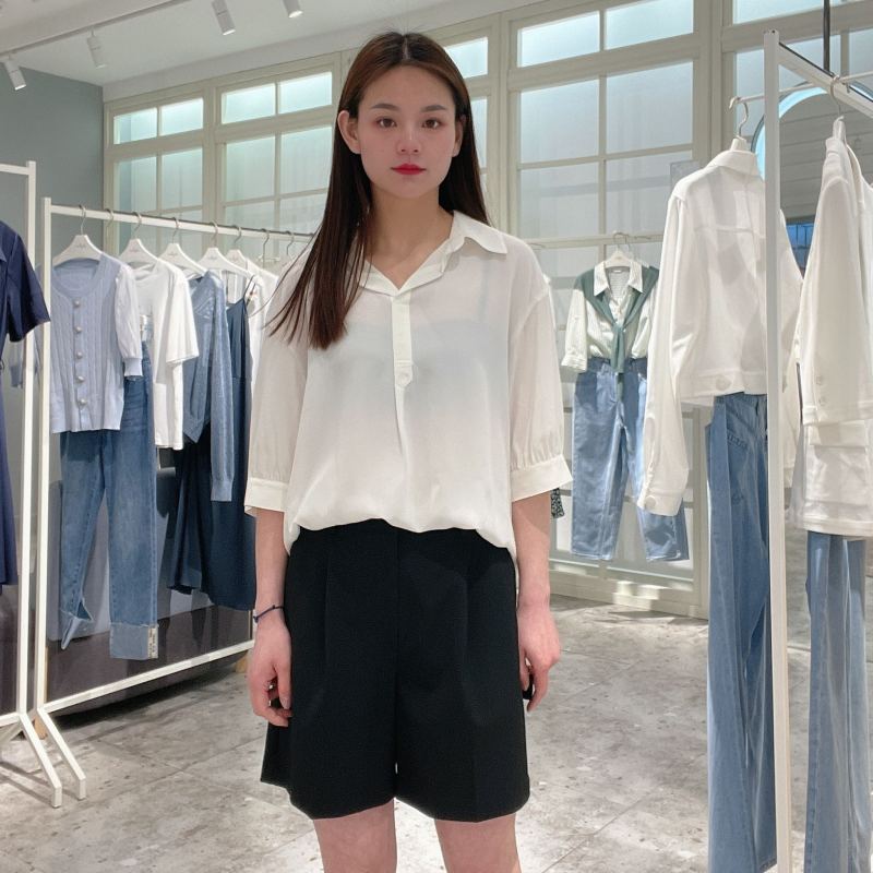 伊芙丽 女士翻领薄款简约衬衫1E4421791Q