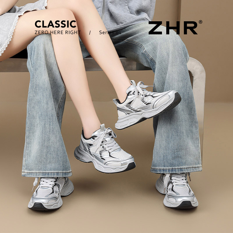 ZHR则则4.5CM显高厚底老爹鞋女休闲鞋运动鞋女秋冬款女鞋IF53图片