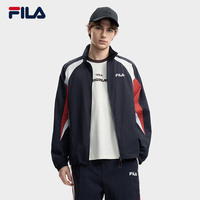 易烊千玺同款FILA斐乐男梭织外套26夏新凉感连帽上衣F11M629701F