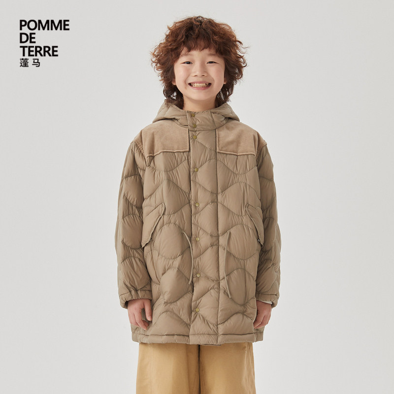 POMME DE TERRE/蓬马中长款羽绒服AO0C11090  24冬装男女儿童大童