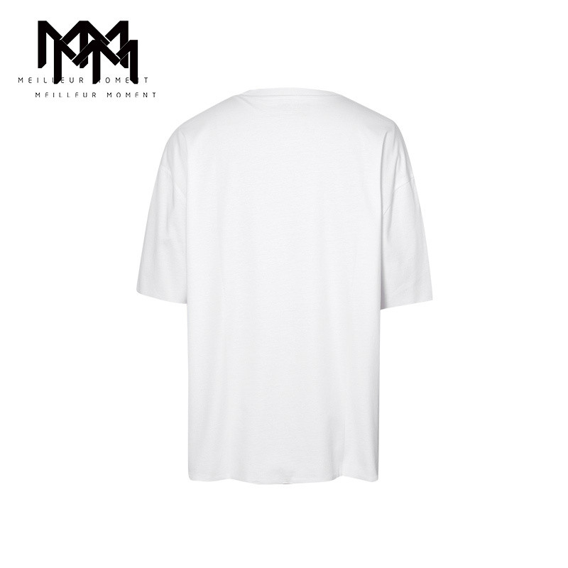 MM麦檬男装白色宽松休闲T恤男9E3200231图片