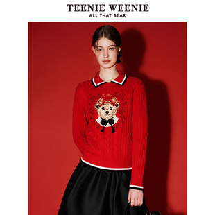 TeenieWeenie小熊女装翻领针织毛衫