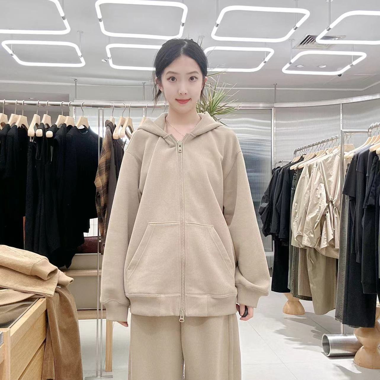 JNBY/江南布衣24秋宽松连帽卫衣开衫女5O9412020