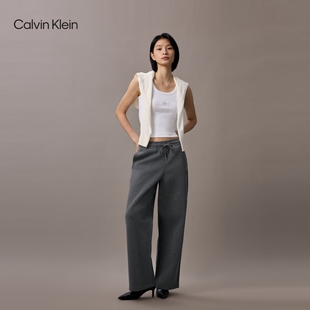 CK Jeans25秋季新女士经典小标抽绳腰针织运动裤休闲裤44D226G