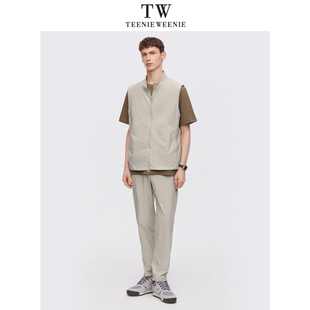 TeenieWeenie小熊男装2024春季纯色休闲运动马甲TNVW2412B4S