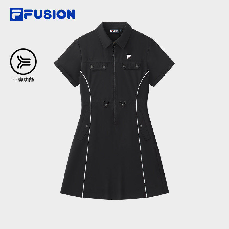 FILA FUSION 斐乐潮牌女子洋装2025夏时尚翻领裙子T11W526302B