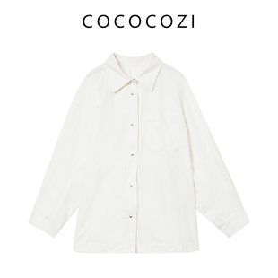 COCOCOZI春夏休闲纯棉宽松简约风女衬衫251CO003CS