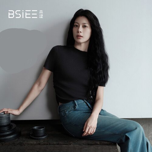 BSiEE本涩2025年夏秋简约纯色立领套头短袖针织衫F0667C01