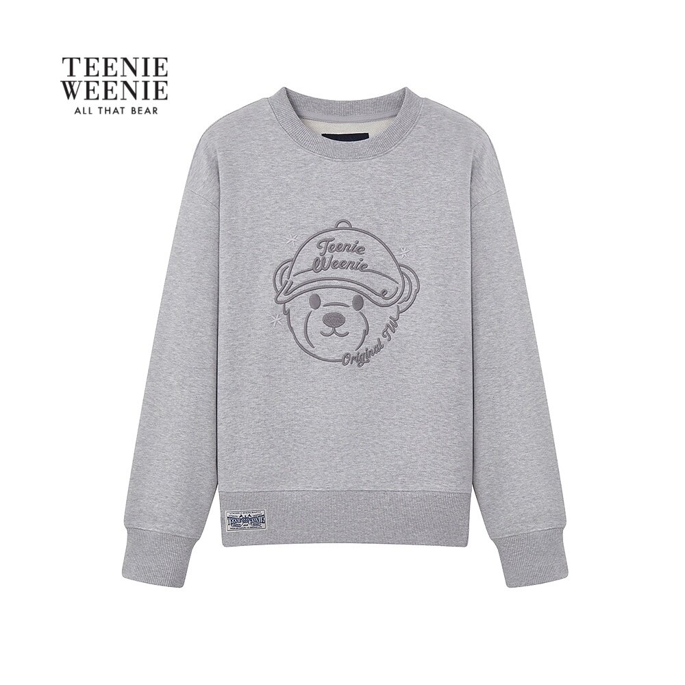 TeenieWeenie小熊女装卫衣26春休闲舒适趣味简笔大熊圆领上衣