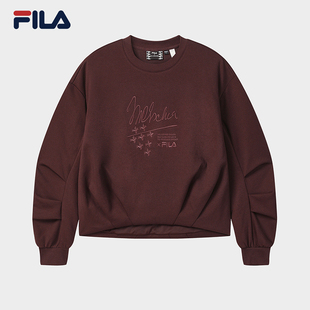 上衣F11W548228F 针织长袖 FILA 斐乐女子套头卫衣2025冬新款