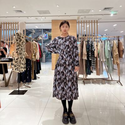 FEIZI菲姿女士时尚花纹连衣裙F3F450