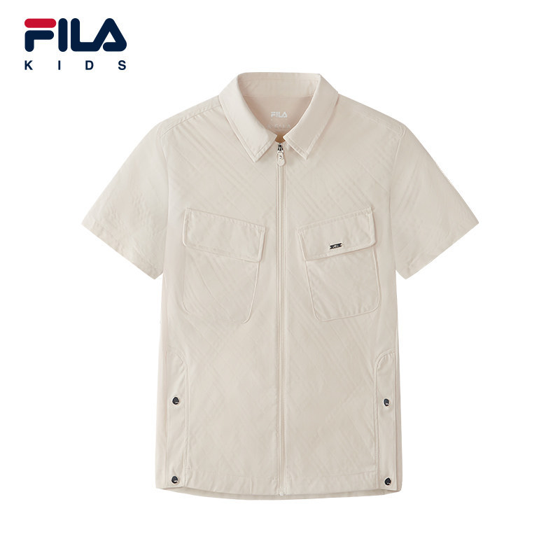 FILA KIDS 斐乐童装男大童衬衫2026秋季新款儿童上衣K12B632406