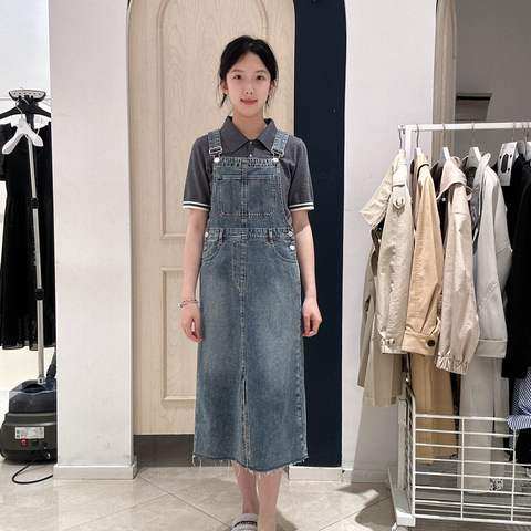 Eifini/伊芙丽女士时尚休闲牛仔背带裙裙子1F5140621