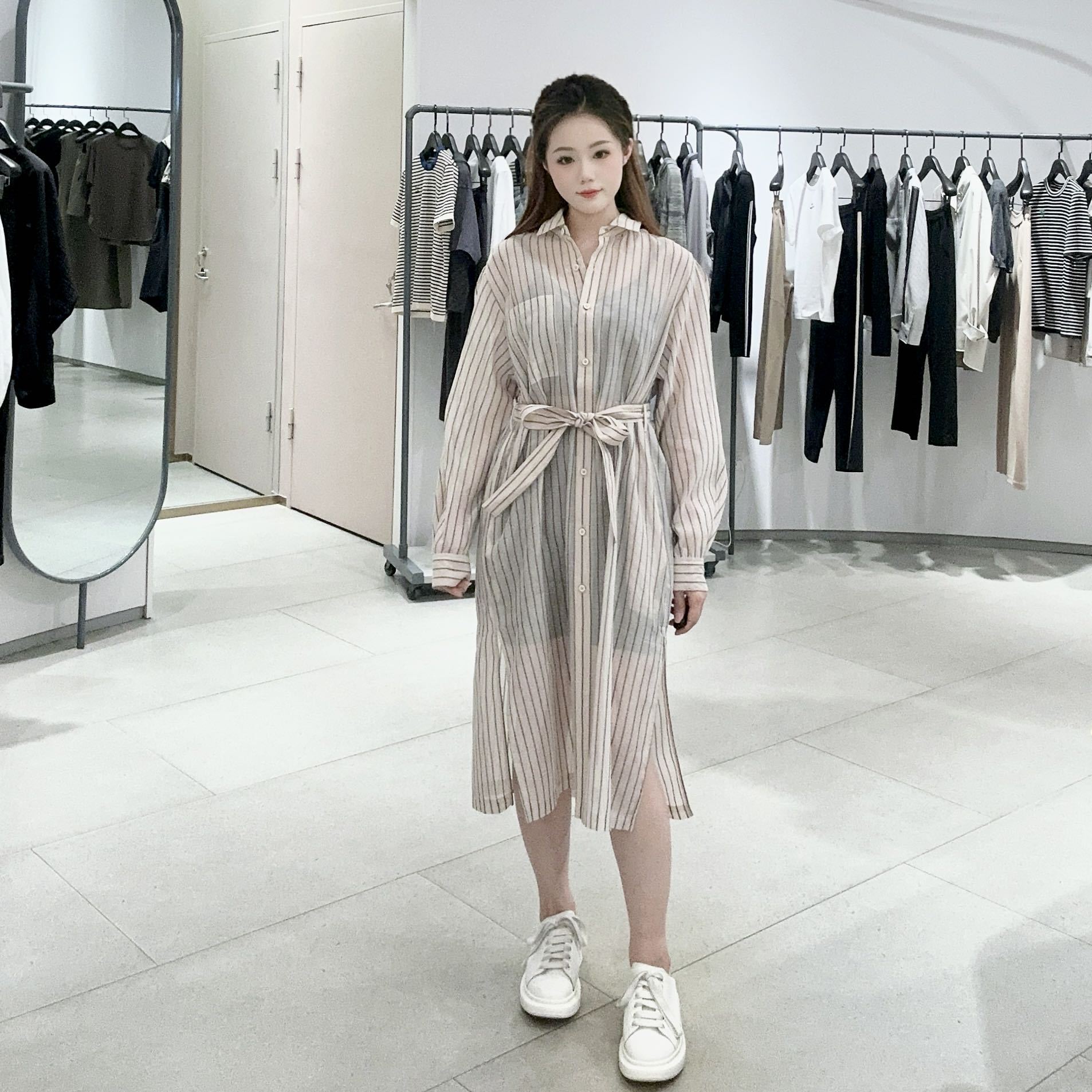 OTT女士休闲条纹风衣OR53006203