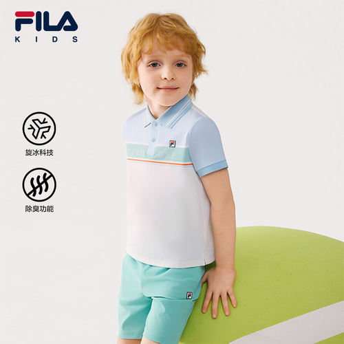 FILA KIDS斐乐童装男小童短袖POLO衫透气运动上衣K11B623106