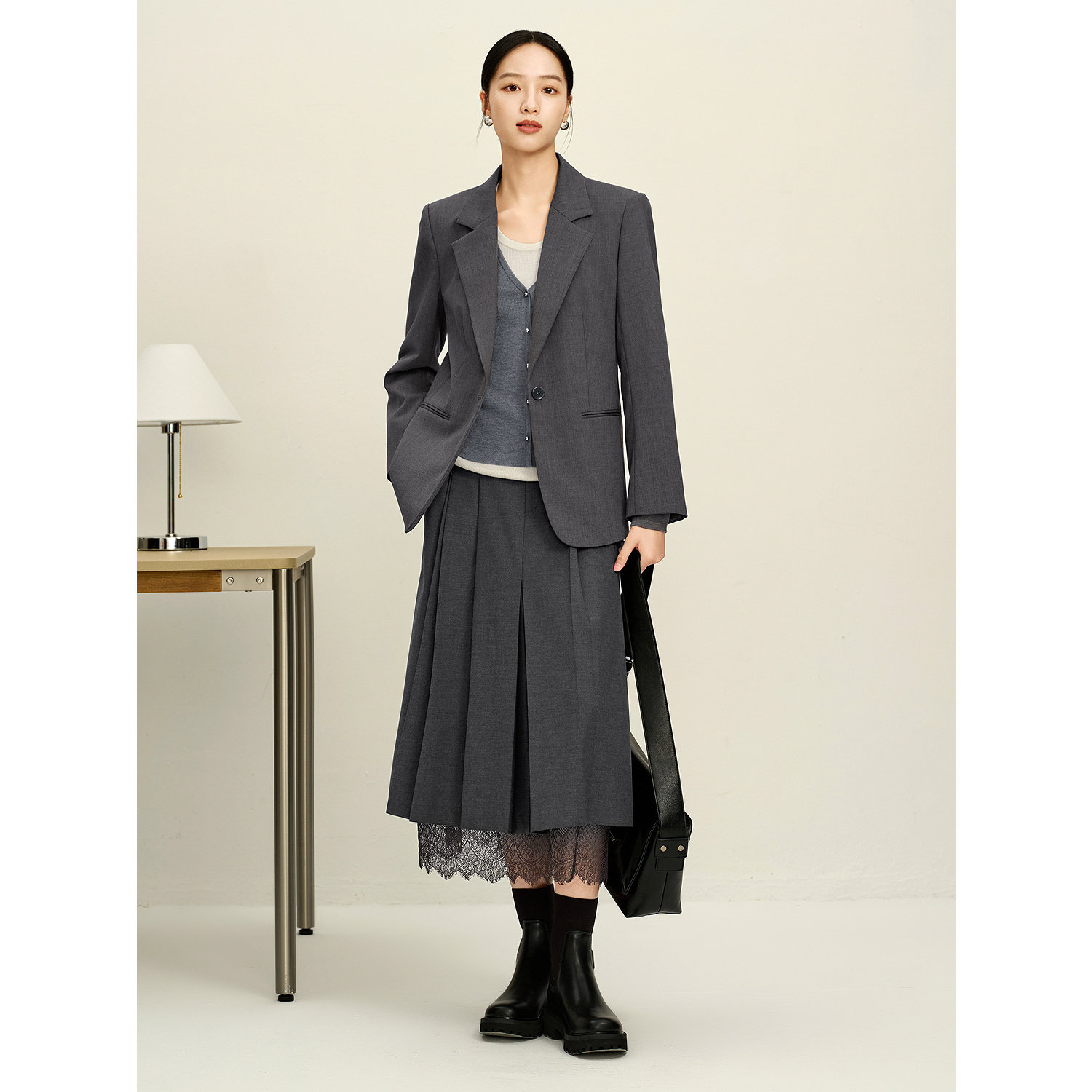 JUZUI玖姿老钱风格雷系驳领长袖外套女2025秋季JWFQ40209