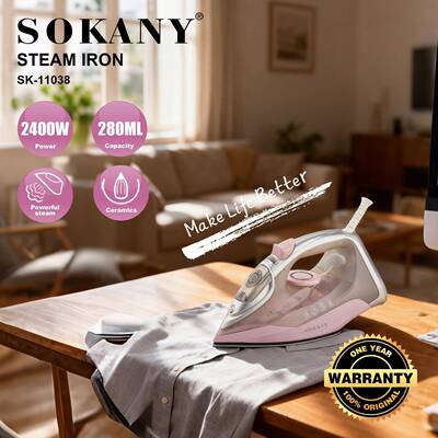 跨境SOKANY11038熨斗家用陶瓷熨斗快速除皱蒸汽电熨斗STEAM IRON