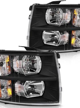 适用于雪佛兰07-13款Silverado美规大灯索罗德原车卤素半总成黑色